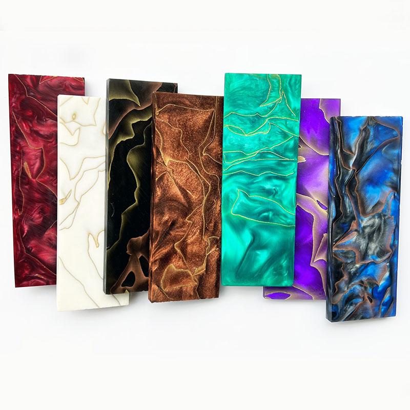 1PC Copper Mesh Resin Knife Handle Material DIY Patch Decor Scales Slabs Blank 120x40x8mm Resin Compression Template Plate