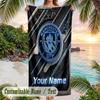 Beach Towel Manchester City Print Custom Name Text Soft Towel for Swimming Pool