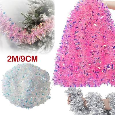 2M/9CM Christmas Decorations Strip Colorful Strips DIY Tinsel Tassel Garland Ornaments Tinsel Ribbon Wreath