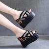 Fashion House Slippers Platform High-Heeled Shoes Lady Luxury Slides Increased Internal On A Wedge Peep Toe Designer Fashion Sexy Super