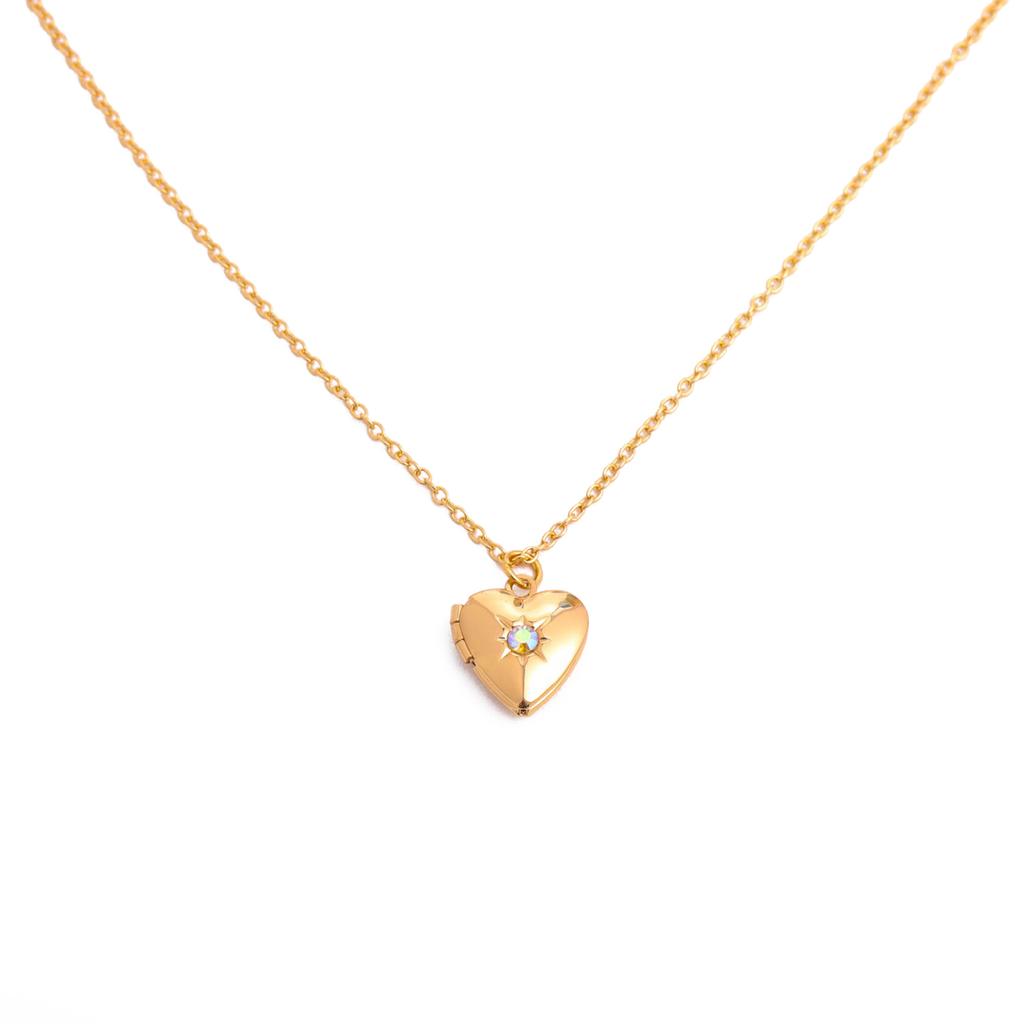 Elegant Heart Photo Locket Chain Necklace Multifuntional Metal Birthstone Jewelry Suitable for Decorating Outfits