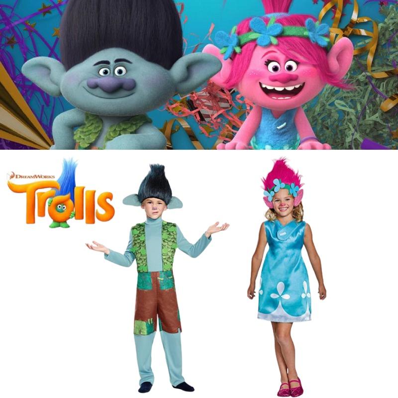 Bsrlons Children's Cosplay Magic Hair Elf Performance Costume Poppy And Branch Stage Outfit Summer)