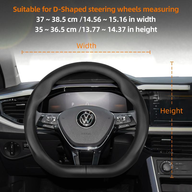 Suitable for Volkswagen Ultra-Thin Breathable Leather Steering Wheel Cover Suitable for Polo Golf 5 6 7 up Gol Volante Scirocco Passat