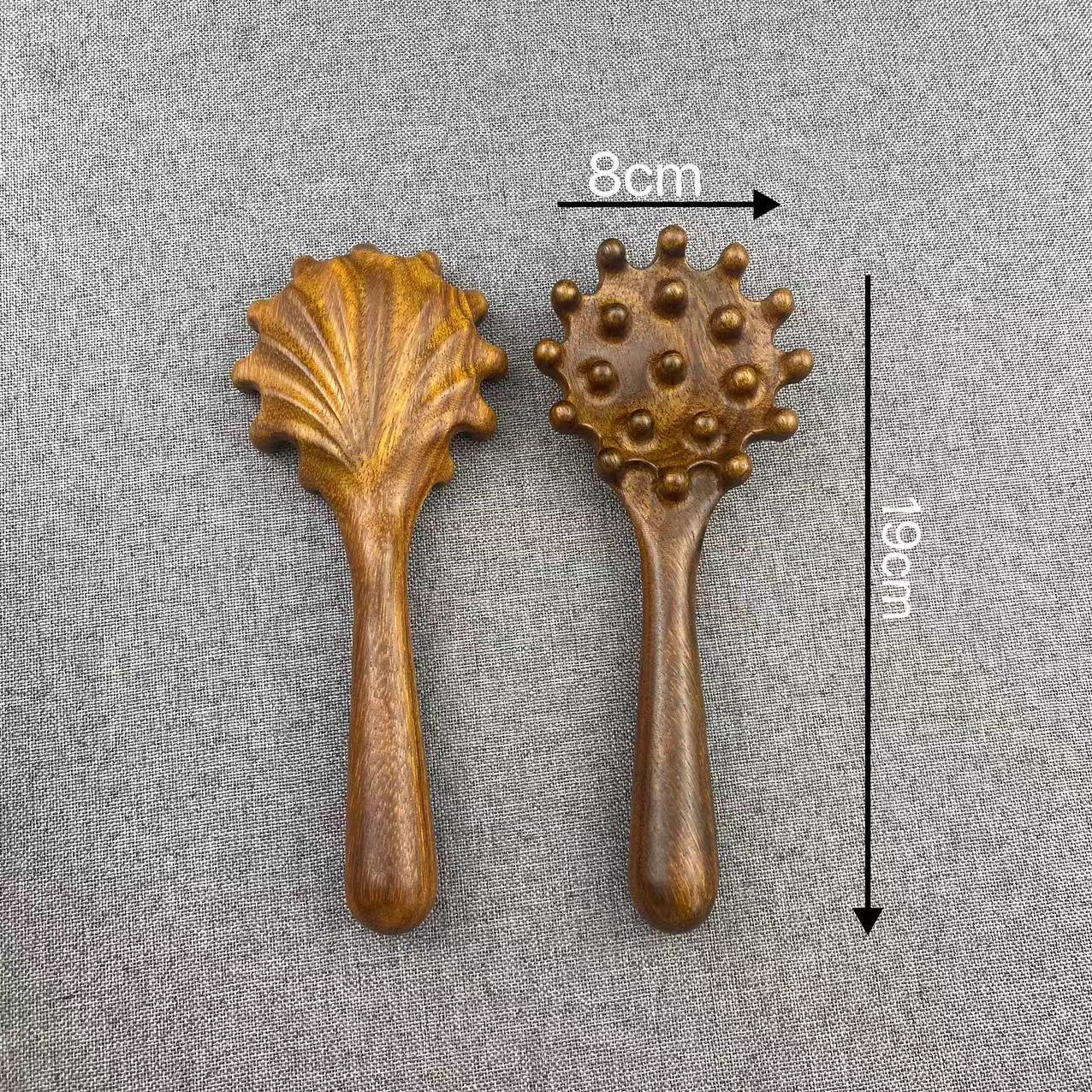 

Seashell Sandalwood Meridian Massage Comb - One-Piece Wood Therapy Brush