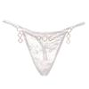 Sous-vêtements pour filles avec chaîne en métal tendance, string, séduction féminine, dentelle entrelacée, taille creuse, culotte sexy