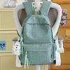 Schoolbag1011 New Spring and Summer Retro Plaid Backpack Women's Bag Student Large Capacity Lightweight School Bag Campus Versatile Backpack