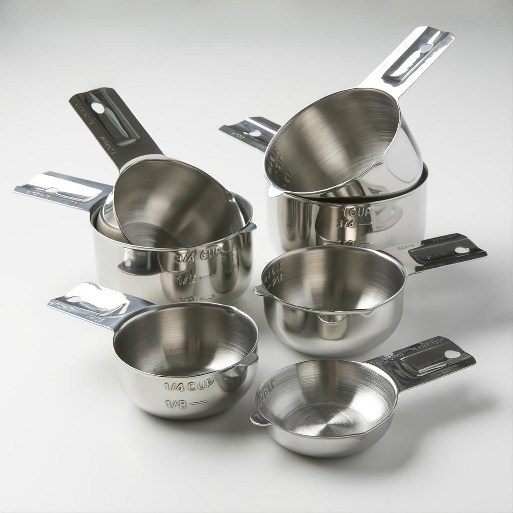 304 Stainless Steel Measuring Cup & Spoon Set with Scale for Baking & Cooking