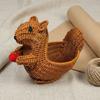 Ručně pletený úložný košík ve tvaru veverky Dekorativní ratanový pletený košík na ovoce Domácí úložný prostor