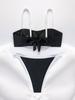 Color Block Tie Side Sexy Low Waist Bikini Set Comfortable Elegant For Beach Vacation