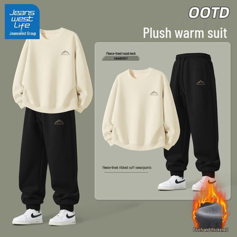 JEANSWEST LIFE Men s American Loose Fit Fleece Sportswear Set XL