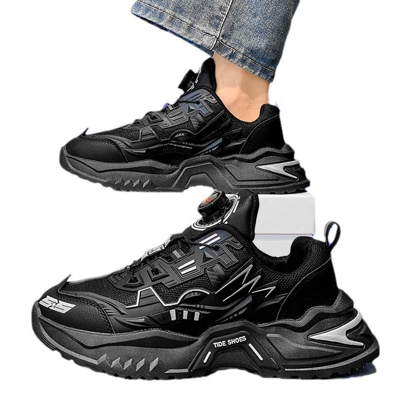 Herrenschuhe Herbst 2024 neu Mesh Drehverschluss Jugend Sport Freizeit Laufen Erhöhend Rutschfest Papa Trendschuhe