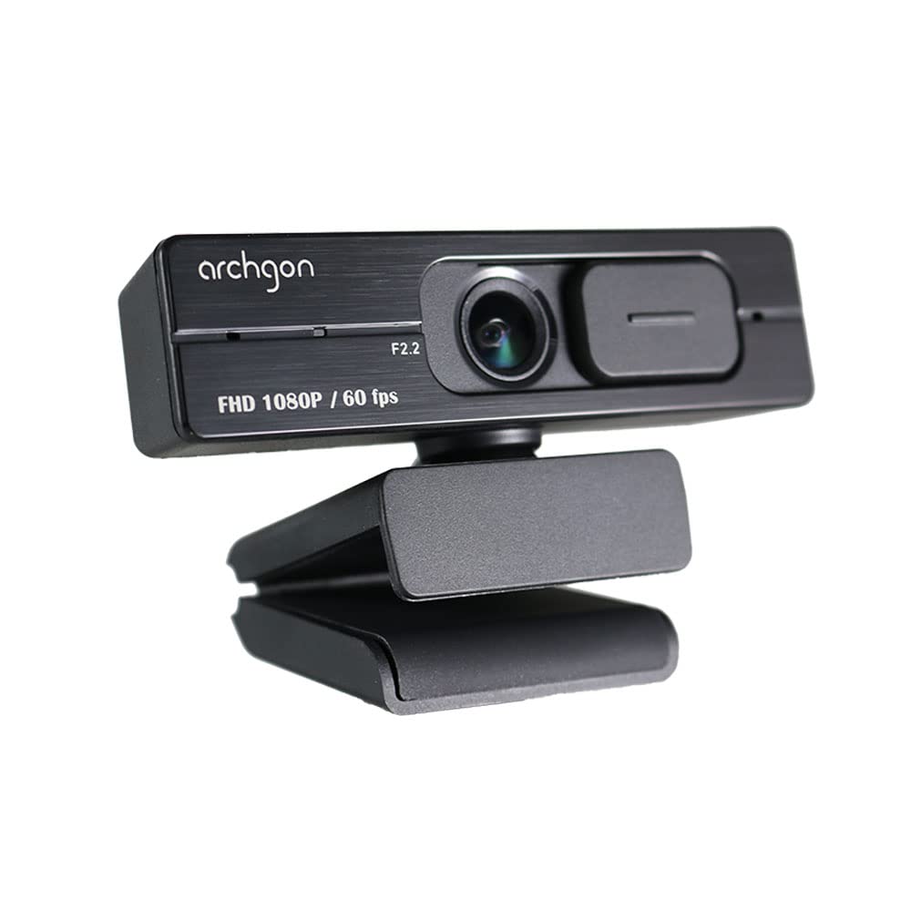 

Веб-камера Archgon C6206 Full HD з корекцією освітлення при слабкому освітленні та кришкою для конфіденційності, ширококутним об єктивом, всеспрямованим мікрофоном, сумісним з Teams, Skype та Zoom чорний