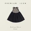 Jella Girls' Black & White Striped Sleeveless Vest Dress: Summer 2025 Korean Style Patchwork for Small & Medium Children.