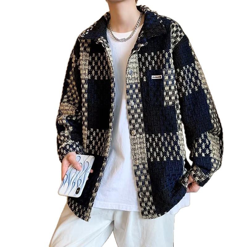 Trendy Men's French Plaid Jacket for Spring/Autumn 2025 - Loose, Casual, Versatile and Stylish for All Sizes
