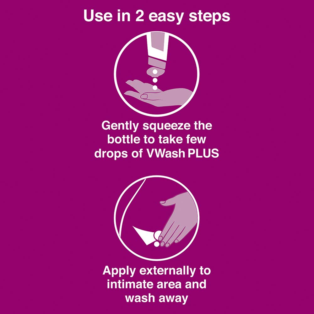VWash Plus Intimate Hygiene Wash 100 ml Pack Of 2 Gentle Daily Feminine Cleanser With Freshness And pH Balance Protection