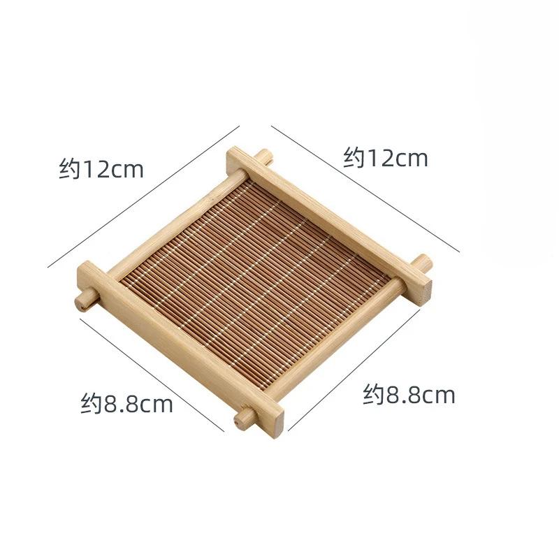 Bamboo Cup Mat Cup Tea Mat Ceremony Accessories Tray Coaster Kitchen Table Decoration Accessories Placemat Cup Holder 2025 New