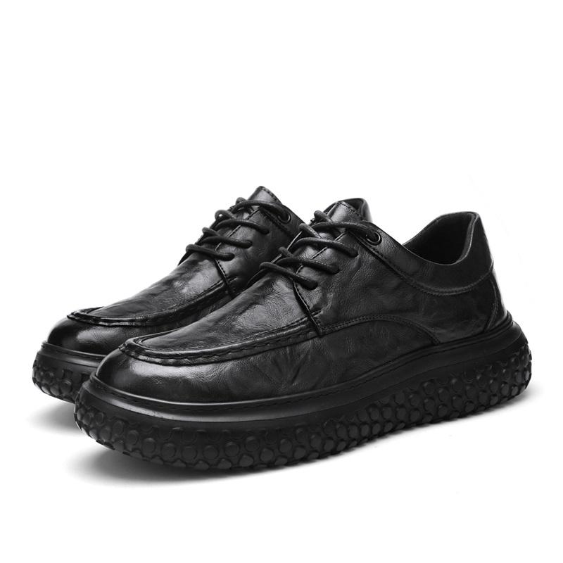 

Designer Men s Genuine Leather Casual Shoes Autumn Retro Loafers Lace-up Casual Driving Shoes Men Fashion Grooms Wedding Shoes 39
