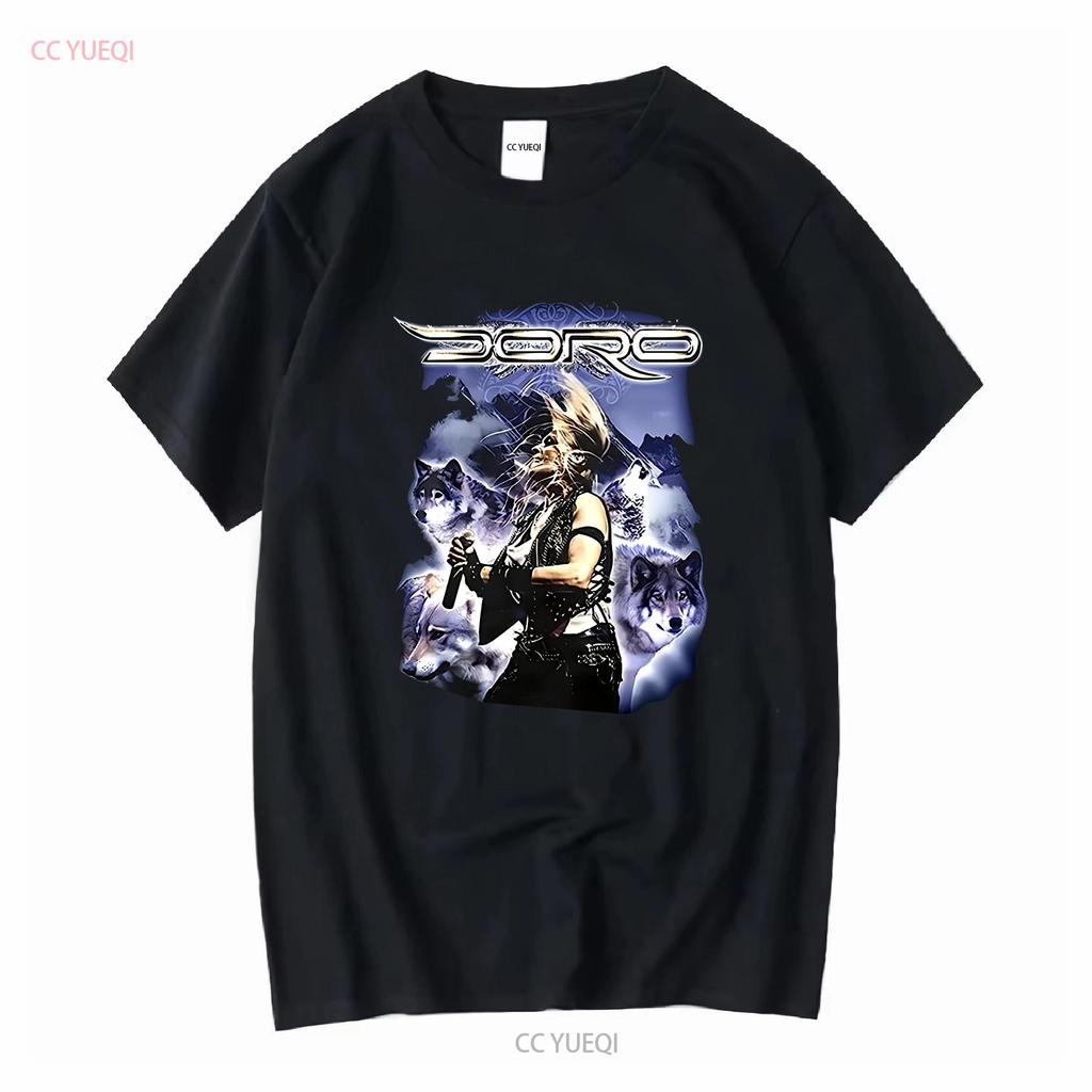 Doro Wolf Pesch T-Shirt, schwarz, Herren, Größen S–5XL, lang- oder kurzärmelig, Vintage-Look, gewaschen, für jeden Tag, weich, bequem, lässig