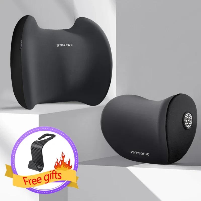 Universal Car Headrest Lumbar Memory Foam Cervical Lumbar Support Car Headrest Backrest Pillow Office Car Interior Accessories