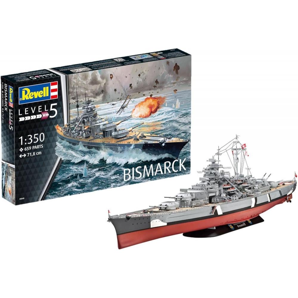 German Level Revell 1 350 German Navy Battleship Bismarck Plastic Model
