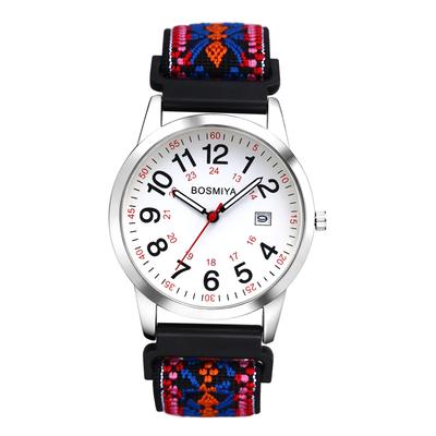 Braided Analog 24 Hour Date Display Adjustable Fashion Watch Boyfriend Gift Men's Wristwatch, Band, Elastic, Waterproof Display, Calendar, Window,