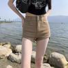 VIONA Khaki High Waist Design Summer New Women's Short Jeans Pants Asymmetrical Pure Desire Sexy Versatile Cotton Stretch Denim Shorts