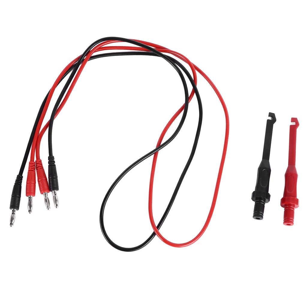 4mm Dual Banana Plug Test  s with Repair Testing Hooks Black Red Silicone Resin Electrical Testing Wire 1M 10A