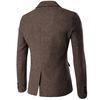 Men's Casual Fashion  Color Single Button Long Sleeve Suit Jacket Coat
