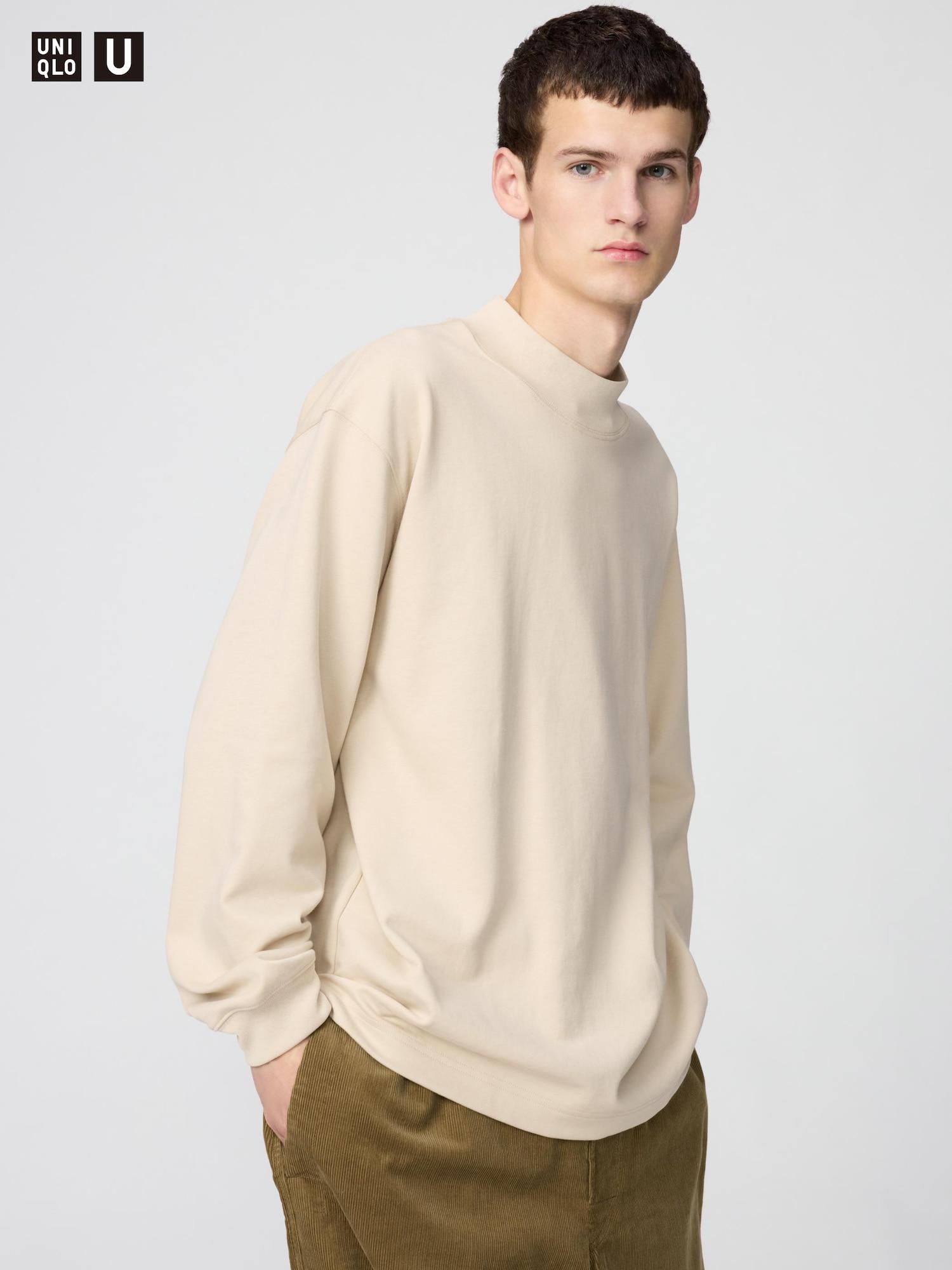 

Uniqlo Футболка с воротником-стойкой с начесом, с длинным рукавом 31 BEIGE/M