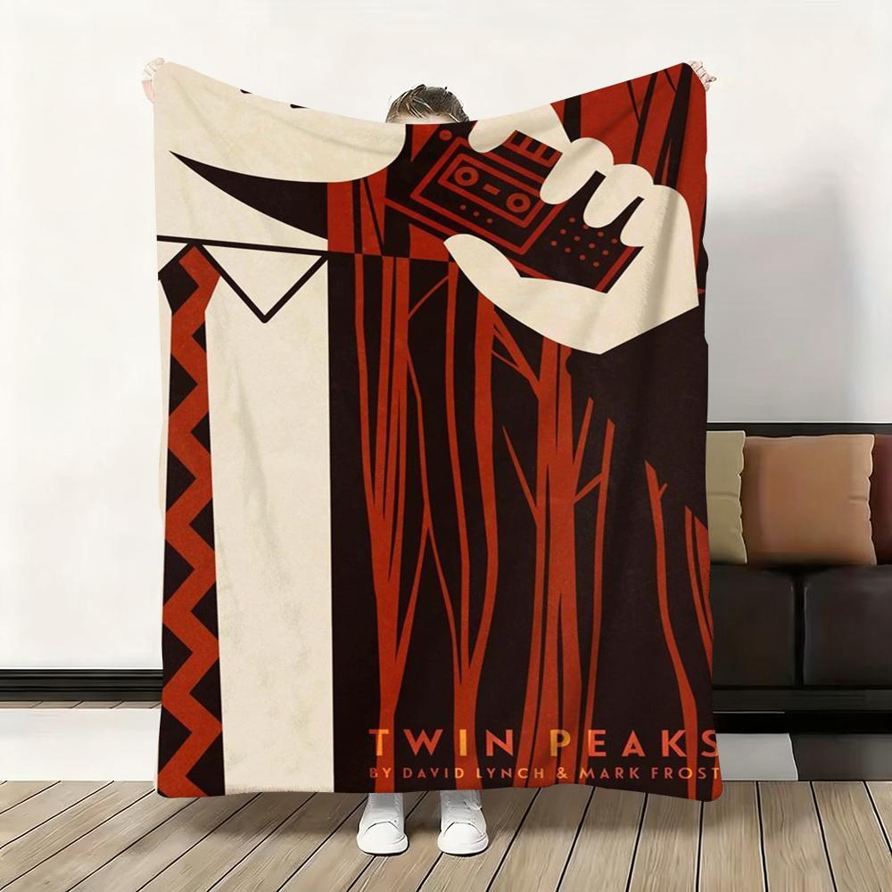 

Twin Peaks Fire Walk with Me Throw Thick Flannel Blanket Lightweight Warm Cozy Skin-Friendly Throw for Sofa Bed Winter Use 75x90cm