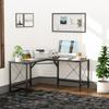L-Shaped Corner Desk, Computer Desk for Home Office, Space-Saving Study Workstation, Easy To Assemble, 150 X 150 X 76cm, Black