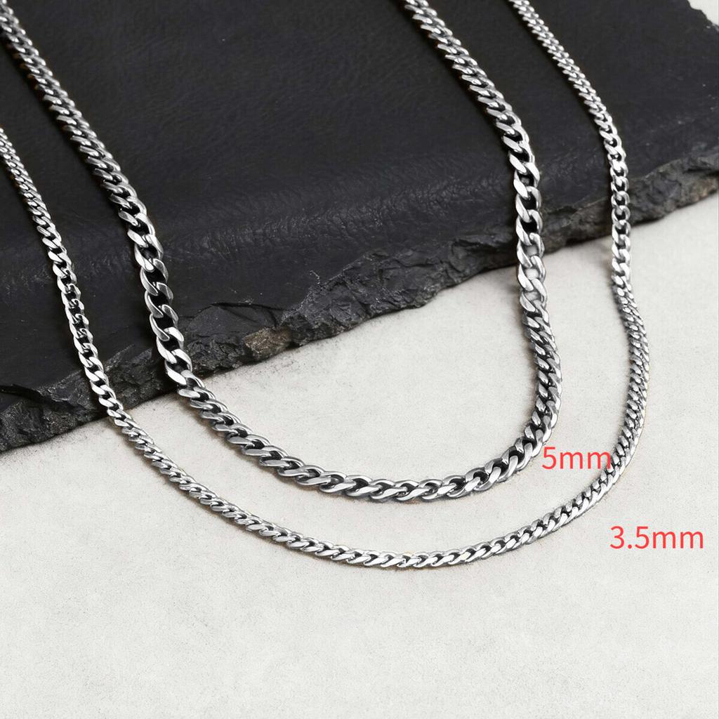 2pcs Trendy Chain Necklace for Men Boys,Stainless Steel Silver Gold Color Cuban Chain Collars,Box Chain Twisted Rope Chain Gift