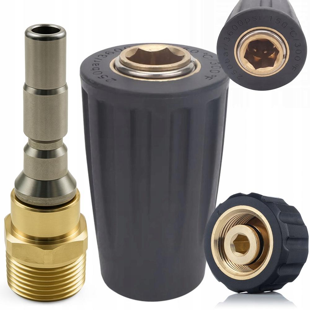 

Rosfix QuickSet M22 Karcher HD HDS – Komplet Szybkozłączek D12 | 1x Gniazdo + 1x Wtyk | M22x1,5 mm | 250 bar | 150°C