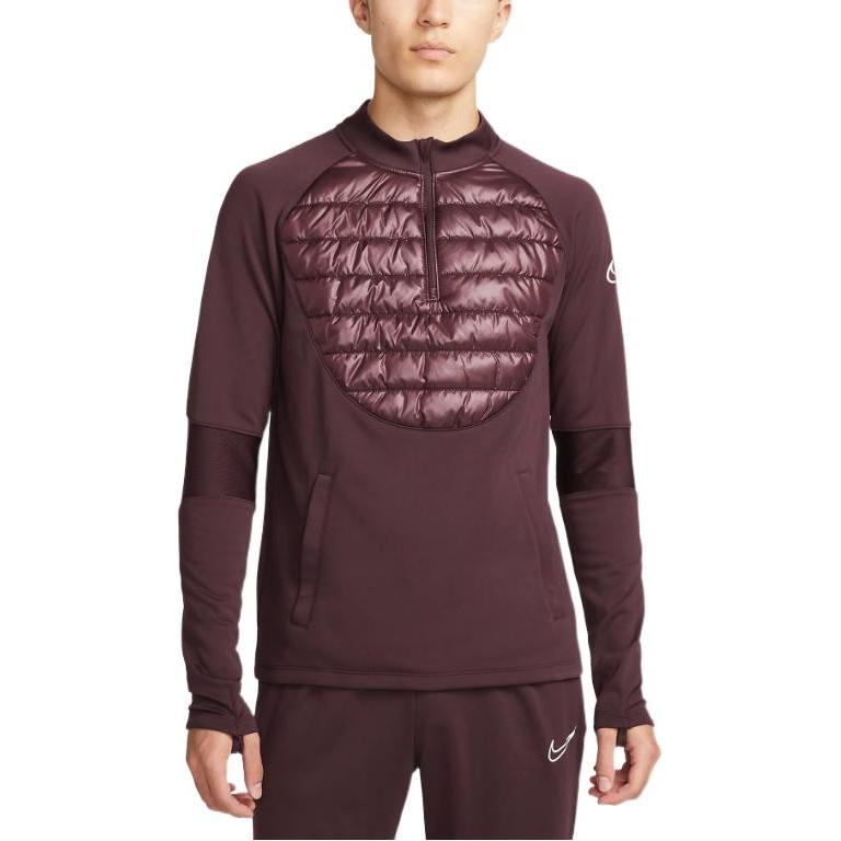 Nike Solid Color Half-Zip Stand Collar Warm Up Jacket Men Outerwear Burgundy DC9169-652