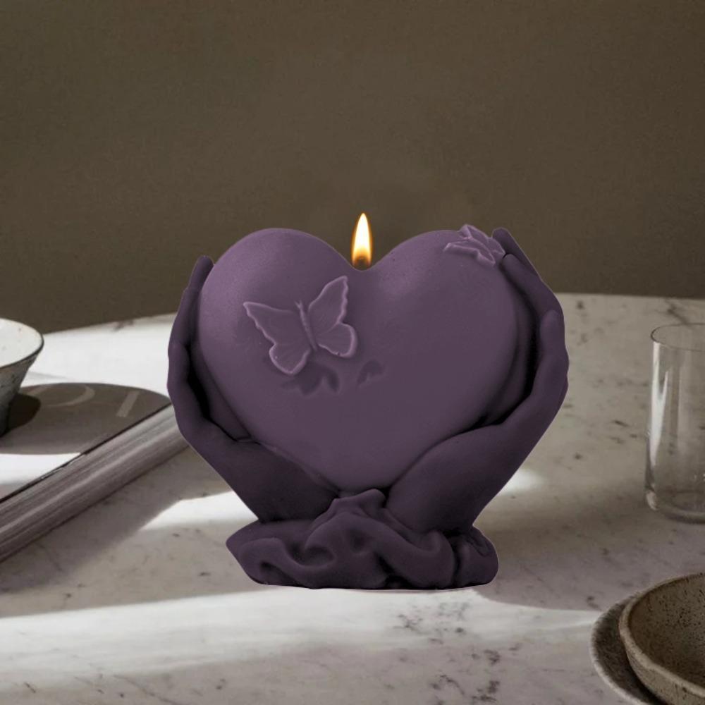 Reusable Hand Holding Heart Mold Silicone DIY Soap Mold Handmade Love Candle Mold  DIY Craft
