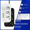 2m Extension Cord Surge-Protected Power Strip 3-Outlets Extended USB Socket  School