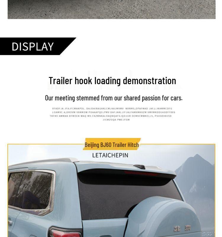 Enhanced Tow Hook & Bar for Beijing BJ60 Trailer: Thickened and reinforced for upgrades and modifications.