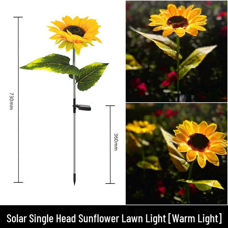 Outdoor Solar Sunflower Garden Stake Lights