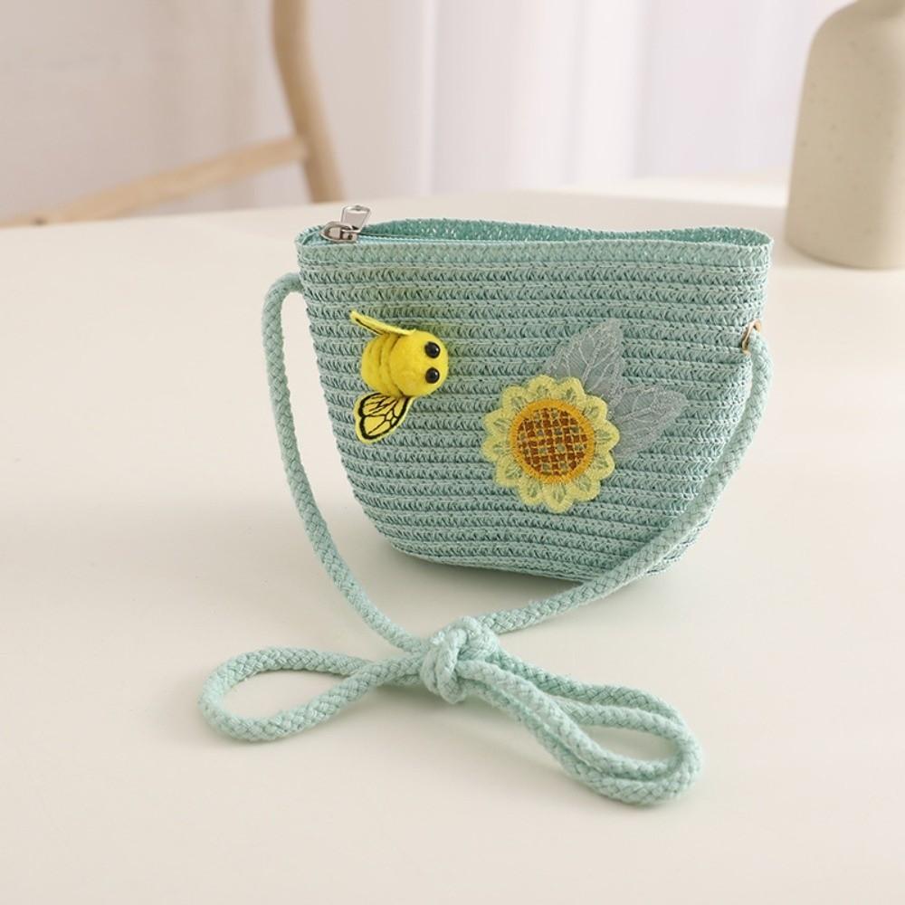 Sweet Kids Sun Straw Hat Sunflower Bee Toddler Outdoor Sun Hat Sun Protection Hat Bag  for Girls