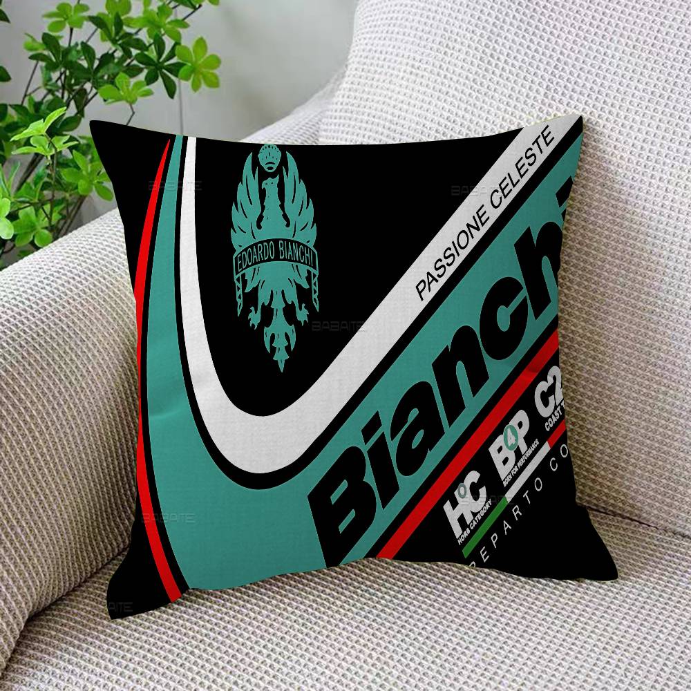B-BianchiS Bike Logo Pillow Cover Sofa Cushion Cover Home Room Decoration Children Gift