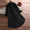 Women's Long Sleeve Plus Size Loose Casual Pocket Button Tops Shirt Blouse