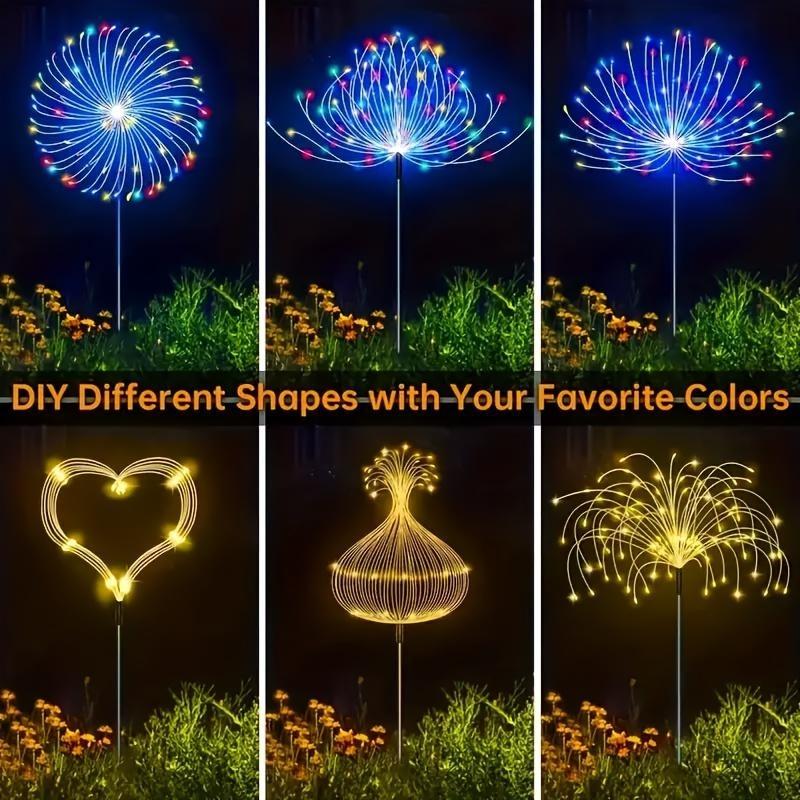 300/420 LED Outdoor Solar Garden Light, Upgraded Fireworks Light, 8 Lighting Modes,outdoor Decoration On Garden Terraces,Halloween,Christmas