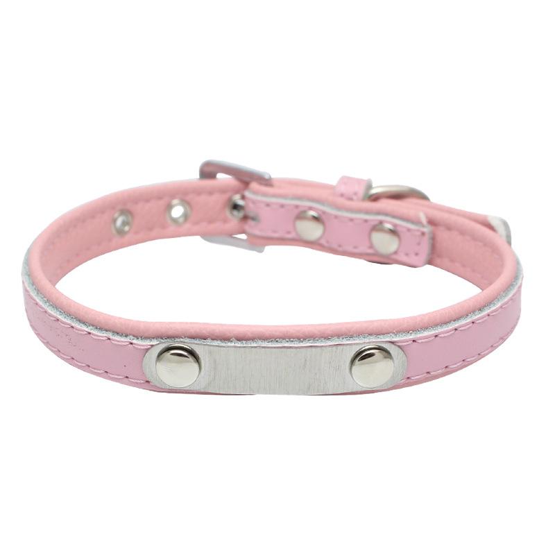 Stainless Steel Iron Lettering Pet Collar Leather Dog Chain Cat with Large  Medium and Small Dog Pet Supplies