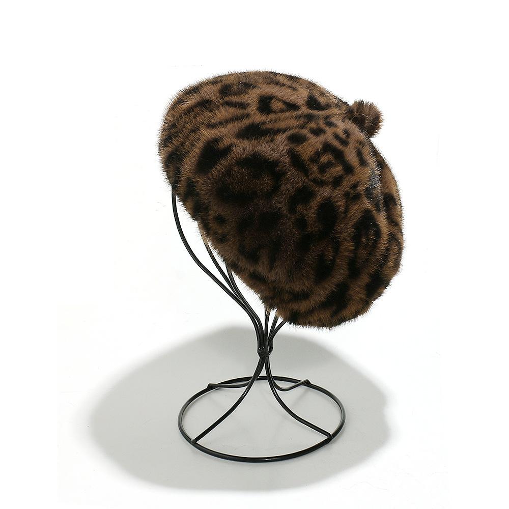 

1pc Women s Beret Hat with Leopard Print for Autumn/Winter,Retro Pumpkin Casual Head Cap,Suitable for Daily,Outdoor,streetwear One Size
