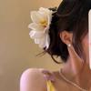 Summer Vacation Flower Duckbill Clip Dance Show White Floral Mesh Flower Hairpin Bridal Wedding Fairy Fringe Clip Girls Women