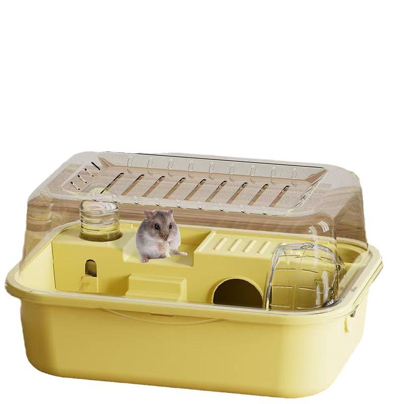 Akryl Takvindu Hamster Slott Bur med Fullt Sett Tilbehør