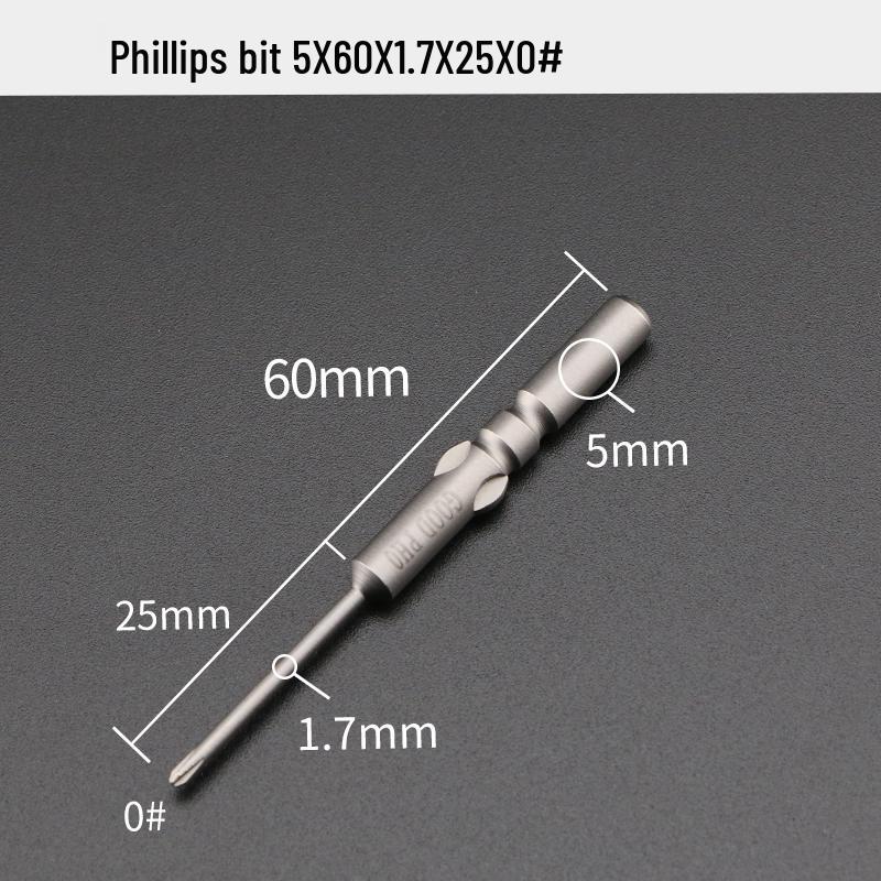 GOOD801 Electric Phillips Head Screwdriver Bit, 5mm Shank, 3mm Magnetic, 60mm Length
