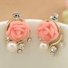 Sui Bian Koreanische Rosenblüten-Perlenstecker - Modisch und Elegant
