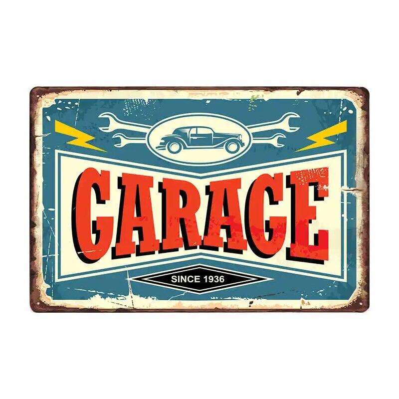 GARAGE FULL SERVICE Vintage Metal Signs Car Garage Retro Poster Bar Wall Decor Plaque Painting Art 20x30 CM