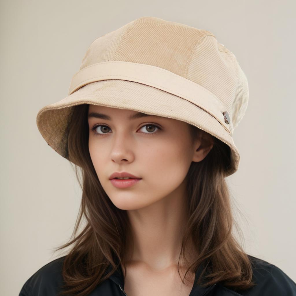 2025 new autumn and winter corduroy fisherman hat for women warm ear protection and face-protecting small versatile casual and f